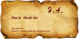 Hack András névjegykártya